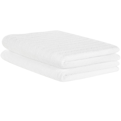 Handtuch-Set Weiß Frottee Baumwolle 2-teilig Strandtuch 100 x 150 cm Modern Saugfähig Schnelltrocknend Ringgesponnen für
