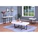 DH BASIC Contemporary White High Gloss 3-Piece Coffee Table Set with Hidden Drawers by Denhour