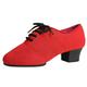 Latin Dance Shoes Women Ballroom Salsa Tango Party Oxford Heeled Dancing Shoes Oxford Red 35