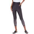 Plus Size Women's Side-Pocket Performance Capri by Roaman's in Black Ombre Cheetah (Size 14/16)