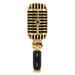Professional Wired Vintage Classic Microphone Dynamic Vocal Mic Microphone for Live Performance Karaoke(Gold)