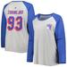 Women's Fanatics Branded Mika Zibanejad Heather Gray/Heather Blue New York Rangers Plus Size Name & Number Raglan Long Sleeve T-Shirt