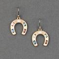Lucky Brand Set Stone Horseshoe Drop Earring - Women's Ladies Accessories Jewelry Earrings in Gold