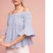 Anthropologie Tops | Anthropologie Sunday In Brooklyn Striped Off Shoulder Top Blouse New | Color: Blue | Size: S