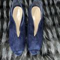 Nine West Shoes | Nine West,Ladies Size 9.5m Navy Blue Open Toe Bootie Platform Pumps.4” Heels | Color: Blue | Size: 9.5m