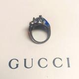 Gucci Jewelry | Amazing, Rare Gucci Double Horse Head Ring, Blue Enamel, 925, Vintage Evc! | Color: Blue/Silver | Size: 6.5