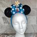 Disney Accessories | Bnwt Disney Parks 2020 Timeless Flower Minnie Mouse Sequined Ear Headband Daisy | Color: Black/Blue | Size: Os