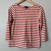 J. Crew Tops | J Crew Red White Striped Boat Tee Tshirt Small S 3/4 Sleeve | Color: Red | Size: S
