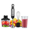 BioloMix Handheld Blender, Stainless Steel Hand Stick Blender, 4-In-1 Hand Blender with Egg Whisk, 600ml Beaker & 500ml Chopper Bowl for Smoothies, Puree, Baby Food