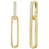 Glanzstücke München Creolen Sterling Silber Zirkonia in Gelbgold 34,5 mm Damen