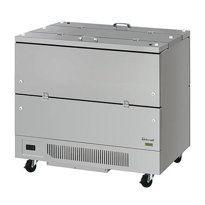Turbo Air TMKC-49-2-SS-N6 Super Deluxe Milk Cooler w/ Dual Top & Side Access - 768 Half Pint Carton Capacity, 115v, Silver