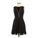 Express Casual Dress - A-Line: Black Polka Dots Dresses - Women's Size 4