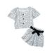 KI-8jcuD Girl Girl Summer 2 Piece Outfits Wide Leg Kids Toddler Baby Girls Autumn Winter Valentine S Day Print Cotton Short Sleeve Shorts Outfits Clothes Girl Wear Shirt And Skirt Set For T