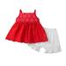 KI-8jcuD Summer Outfits For Girls Size 7-8 Toddlers Kids Girl Clothes Sleeveless Lace Top Soild Shorts Pants 2Pcs Outfits Set Girl Bundle Girl Clothes 6 Month Baby Girl Outfit Baby Room Ideas Volley