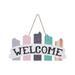 WEPRO Retro Decorative Door Sign Hanging Sign Creative Wooden Welcome Home Door Sign Coffee Shop Teahouse Wall Decoration