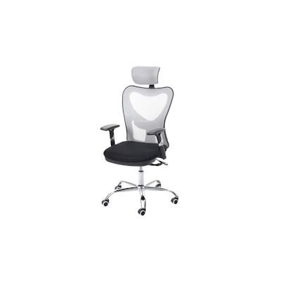 Mendler Bürostuhl HWC-F13, Schreibtischstuhl Drehstuhl, Sliding-Funktion 150kg belastbar Stoff/Textil ~ schwarz/grau Image
