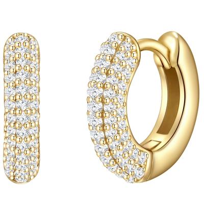 Glanzstücke München Creolen Sterling Silber Zirkonia in Gelbgold 12,8 mm Damen Image