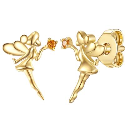 Glanzstücke München Ohrstecker Fee Sterling Silber Zirkonia in Gelbgold 10,6 mm Damen Image