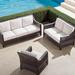 Set of 2 Graham 3-pc. Sofa Set - Sofa Set with Two Lounge Chairs, Snow with Logic Bone Piping, Snow with Logic Bone Piping - Frontgate