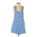 Zara TRF Casual Dress - Mini Scoop Neck Sleeveless: Blue Print Dresses - Women's Size Small