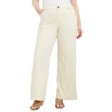 Plus Size Women's June Fit Wide-Leg Jeans by June+Vie in Ivory (Size 22 W)