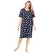 Plus Size Women's Print Sleepshirt by Dreams & Co. in Navy Americana Heart (Size 5X/6X) Nightgown