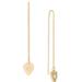 Lucky Brand Pearl Heart Threader Earring - Women's Ladies Accessories Jewelry Earrings in Gold