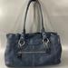 Coach Bags | Coach #F14682 Carryall Penelope Large Navy Blue Pebbled Leather Shoulder Bag | Color: Blue/Silver | Size: Approx.10" H X 16" W X 4" D