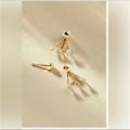 Anthropologie Jewelry | Anthropologie 14k Gold Plated Front-Back Crystal Earring | Color: Gold | Size: Os