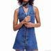 Free People Dresses | Free People Sleeveless Denim Button-Up Mini Dress | Color: Blue | Size: 0