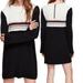 Free People Dresses | Free People Colorblock Linen Sweater Dress Medium | Color: Black/Cream | Size: M