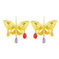 Zara Jewelry | 2/$30 New Zara Beaded Butterfly Earrings | Color: Gold/Pink | Size: Os