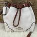 Coach Bags | Coach Chalk Pebble Leather Bucket Shoulder Bag | Color: Brown/White | Size: Small