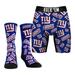 Men's Rock Em Socks New York Giants All-Over Logo Underwear and Crew Combo Pack
