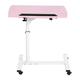 TEUOPIOE TV Tray Table with Wheels Sofa Side Table with Casters Couch Laptop Desk End Table Snack Tray for Living Room Bedroom(Pink)