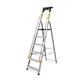 Drabest PRO SERIES LADDERS 6-Step Aluminum Household Ladder with Handrails 150 KG - - Aluminum Step Ladder – Ladders Multi Purpose – Folding Foldable Step Ladder – Aluminium Ladders – 48 x 193 x 12 cm