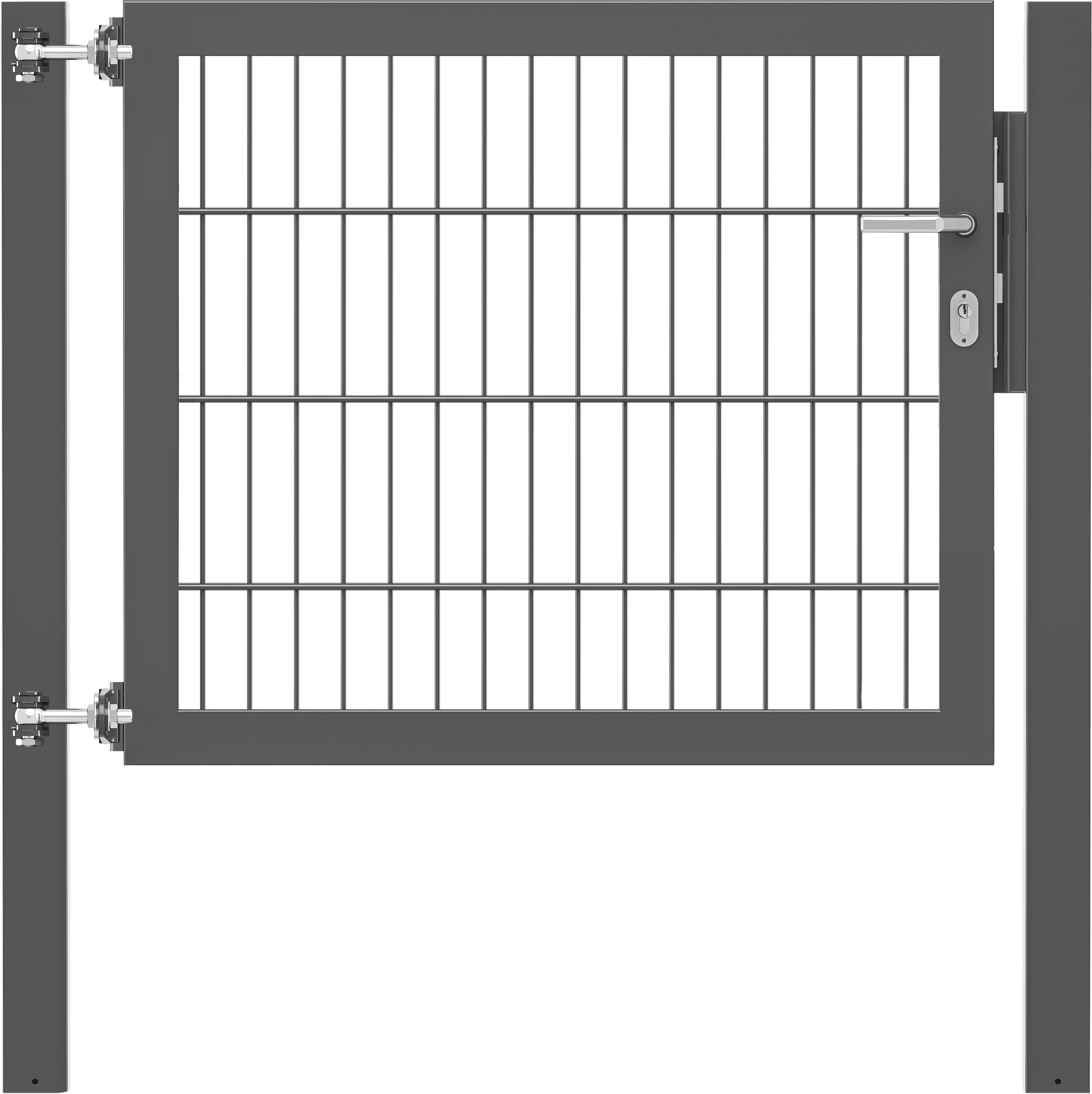Zauneinzeltür ALBERTS "Flexo Plus", grau (anthrazit), B:100cm H:80cm, Stahl, Tore, anthrazit, verschiedene Abmessungen Image