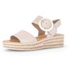 Keilsandalette GABOR, Damen, Gr. 37, rosa (rosé), Ziegenveloursleder, unifarben, modisch, Schuhe, Keilabsatz, Sommerschuh, Sandale mit trendigem Zierschnalle