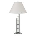 Hubbardton Forge Metra 26.9" Table Lamp Metal/Fabric in Gray | 26.9 H x 17 W x 17 D in | Wayfair 268421-1034