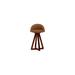 ARTLESS X2 Seat Top 26" Swivel Bar Stool Wood/Upholstered/Leather/Genuine Leather in Red/Brown | 34 H x 19 W x 18 D in | Wayfair A-X2-SS-L-B-W