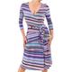 Blue Banana Women's Elegant Printed Wrap Dress Purple Pattern Size 10