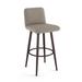 Corrigan Studio® Nay Swivel Counter & Bar Stool Upholstered/Metal in Gray/Brown | 37.625 H x 19 W x 22 D in | Wayfair