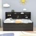 Red Barrel Studio® Binnings Twin Size Wood Platform Bed w/ Shelves & Twin Size Trundle Wood in Gray | 47 H x 48 W x 77 D in | Wayfair