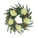 The Holiday Aisle® 26" Wreath w/ Eucalyptus & Hydrangeas Traditional Faux in Brown/Green/White | 26 H x 26 W x 10 D in | Wayfair