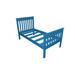 Red Barrel Studio® Solid Wood Panel Bed Wood in White/Blue | 47 H x 44 W x 85 D in | Wayfair 865A35E1DBEE43D4BE760D957368D7D9