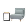 Accent Chair - Mercer41 Khymani Upholstered Accent Chair & Side Table Set, Linen in Gray | 31.89 H x 30.31 W x 35.41 D in | Wayfair