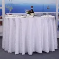Nappe Jacquard en Polyester Décoration de ix de Banquet de Mariage d'Hôtel Ronde Blanche