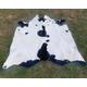 real Cowhide Rug-Black and White Cowhide-Hair on Rugs-Beautiful Rug-Brindle Cowhide-Leather cowhide rug-Black spot rug-Speckled cowhide rug
