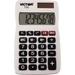 2PK Victor 700 Pocket Calculator - Large LCD Easy-to-read Display Rubber Keytop Dual Power - 8 Digits - LCD - Battery/Solar Powered - 0.3\\ x 2.3\\ x 4\\ - Gray - Rubber - 1 Each