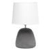 Mod Lighting and Decor 16.5 Gray Round Concrete Table Lamp with White Shade